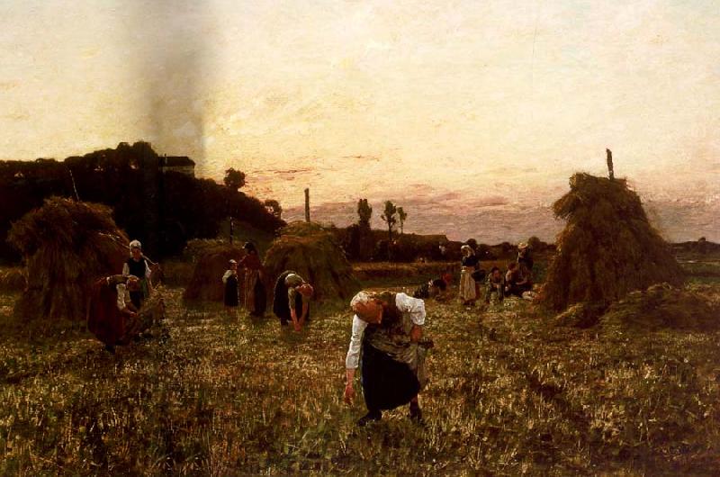 Jules Breton Dleaners at Sunset France oil painting art